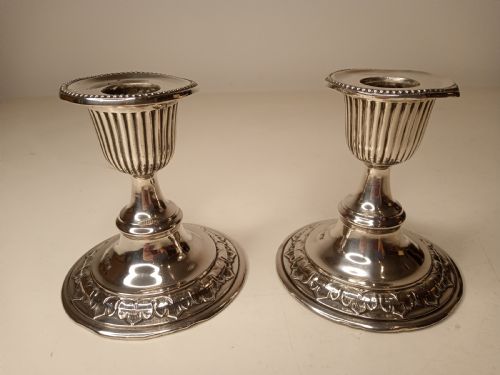 Pair of Sterling Silver Candlesticks, Hallmarked 1901