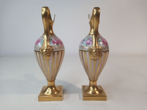 PAIR OF EARLY 1900'S HAND PAINTED JUGVASES - ADDITIONAL PHOTO 1