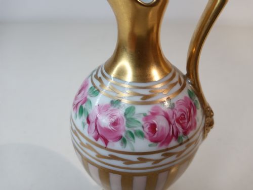 PAIR OF EARLY 1900'S HAND PAINTED JUGVASES - ADDITIONAL PHOTO 6