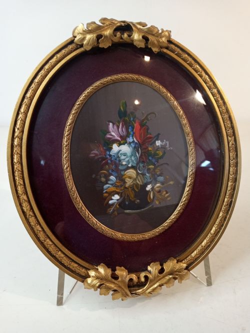 Miniature Oil-painting in Gilded Metal Frame