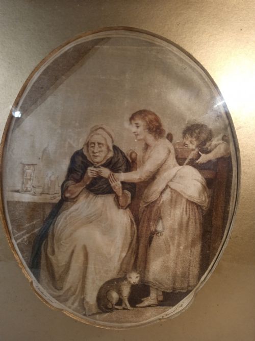 LATE GEORGIAN STIPPLE ENGRAVING ON SILK - ADDITIONAL PHOTO 1