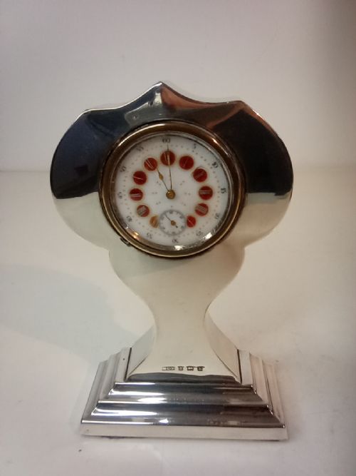 Sterling Silver. Art Nouveau Clock, Hallmarked 1907