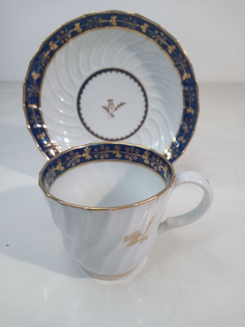 Georgian, Ca 1790 Worcester Cup and Saucer