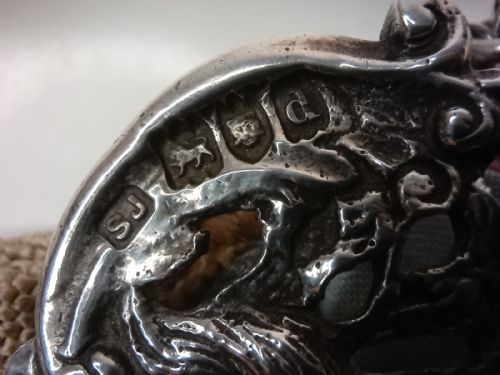 VICTORIAN STERLING SILVER 1899 'PETIT POINT' EVENING PURSE - ADDITIONAL PHOTO 3