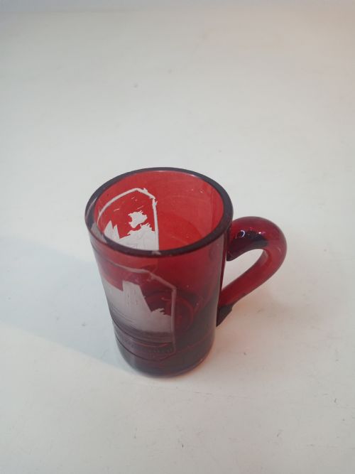 Late 1800'S Ruby Glass Miniature Tankard