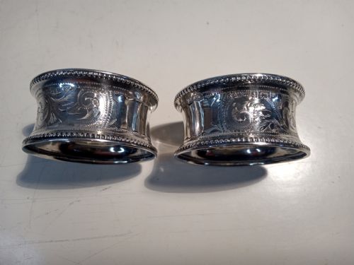 Pair of Silver Napkin Rings 1901