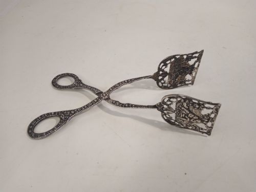 German Silver Cake Tongs