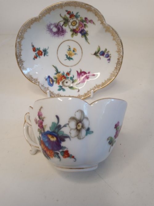 LATE 1800'S HAND PAINTED CUP AND SAUCER - ADDITIONAL PHOTO 1