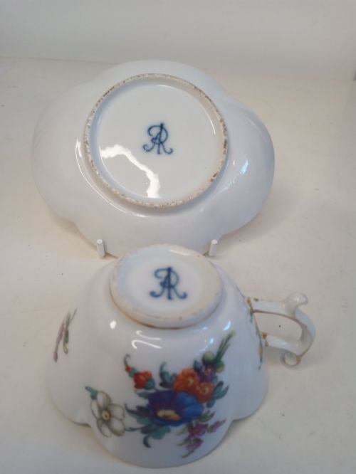 LATE 1800'S HAND PAINTED CUP AND SAUCER - ADDITIONAL PHOTO 4
