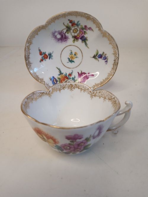 LATE 1800'S HAND PAINTED CUP AND SAUCER - ADDITIONAL PHOTO 5