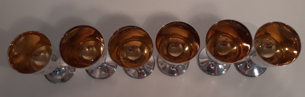 Mappin & Webb, Six Silver Goblets, Hallmarked Birmingham 1974 View II