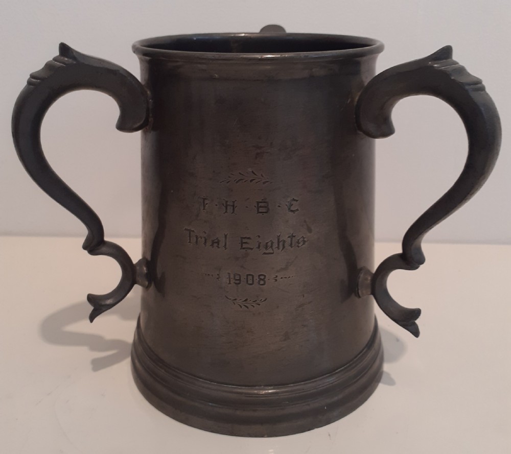 Trinity Hall Boat Club, Cambridge, Pewter Trophy Tankard, Trials of 1908 View II
