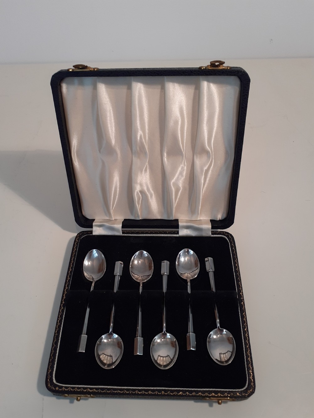 Six Art Deco Silver Coffee Spoons, Hallmarked Birmingham 1913