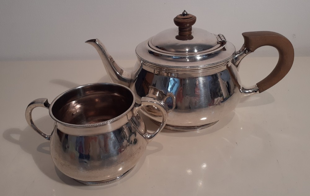 Silver Teapot & Sugar Bowl, Sheffield 1935, Mappin & Webb