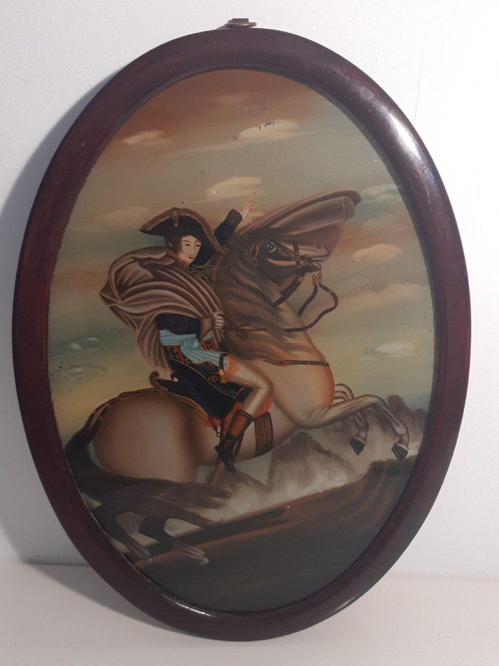 Edwardian Reverse Glass Painting of Napoleon