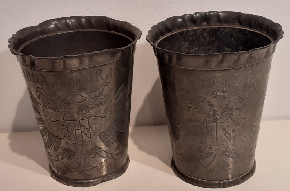 Two Emperor Franz Joseph of Austria Foot Wash Beakers,1905 and 1906
