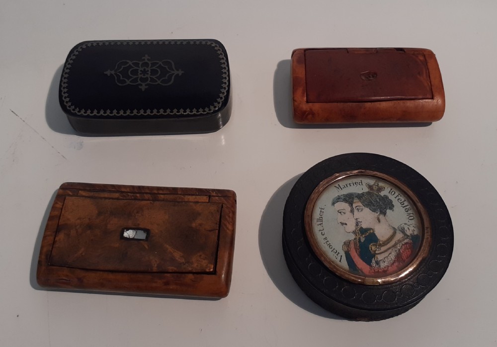 Four Victorian Snuff Boxes