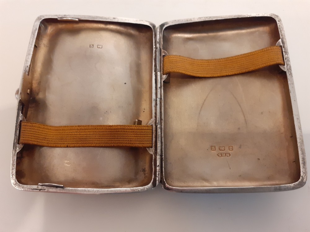 Silver Cigarette Case, Hallmarked Birmingham 1915 View III