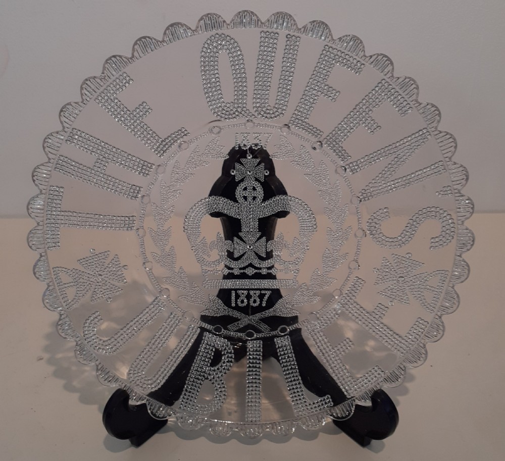 Queen Victoria Glass Jubilee Plate, 1887