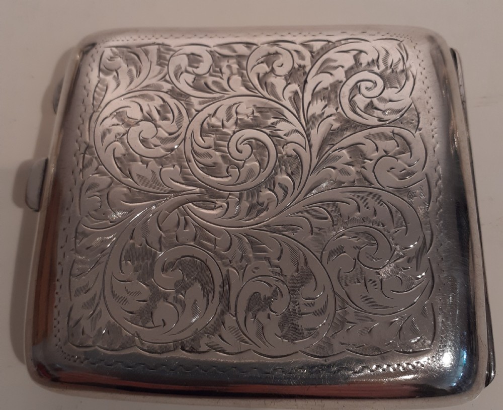 Silver Cigarette Case, Hallmarked Birmingham 1924 View II