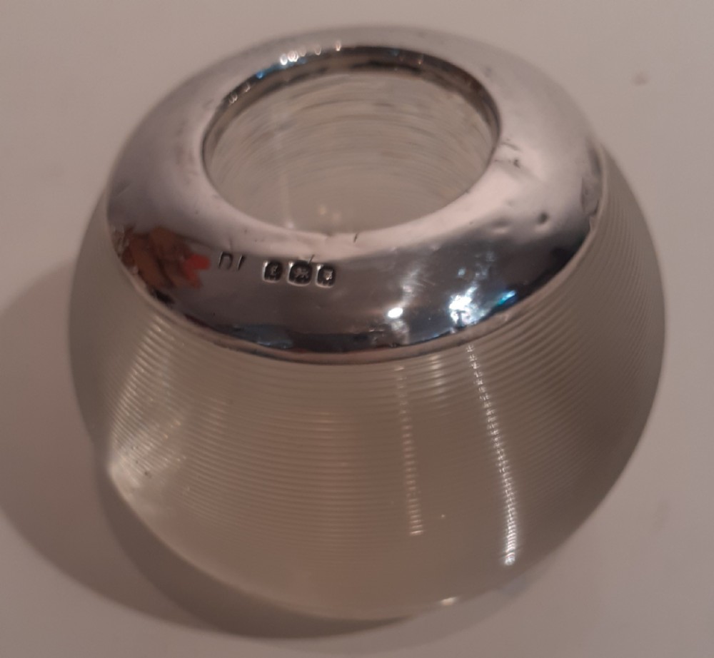 Glass and Silver Vesta Striker, Hallmarked London 1921