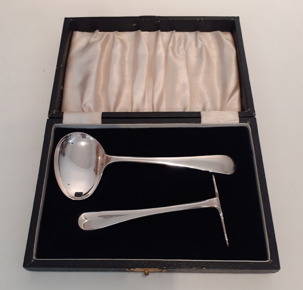 Silver Christening Spoon and Pusher, Sheffield 1944 