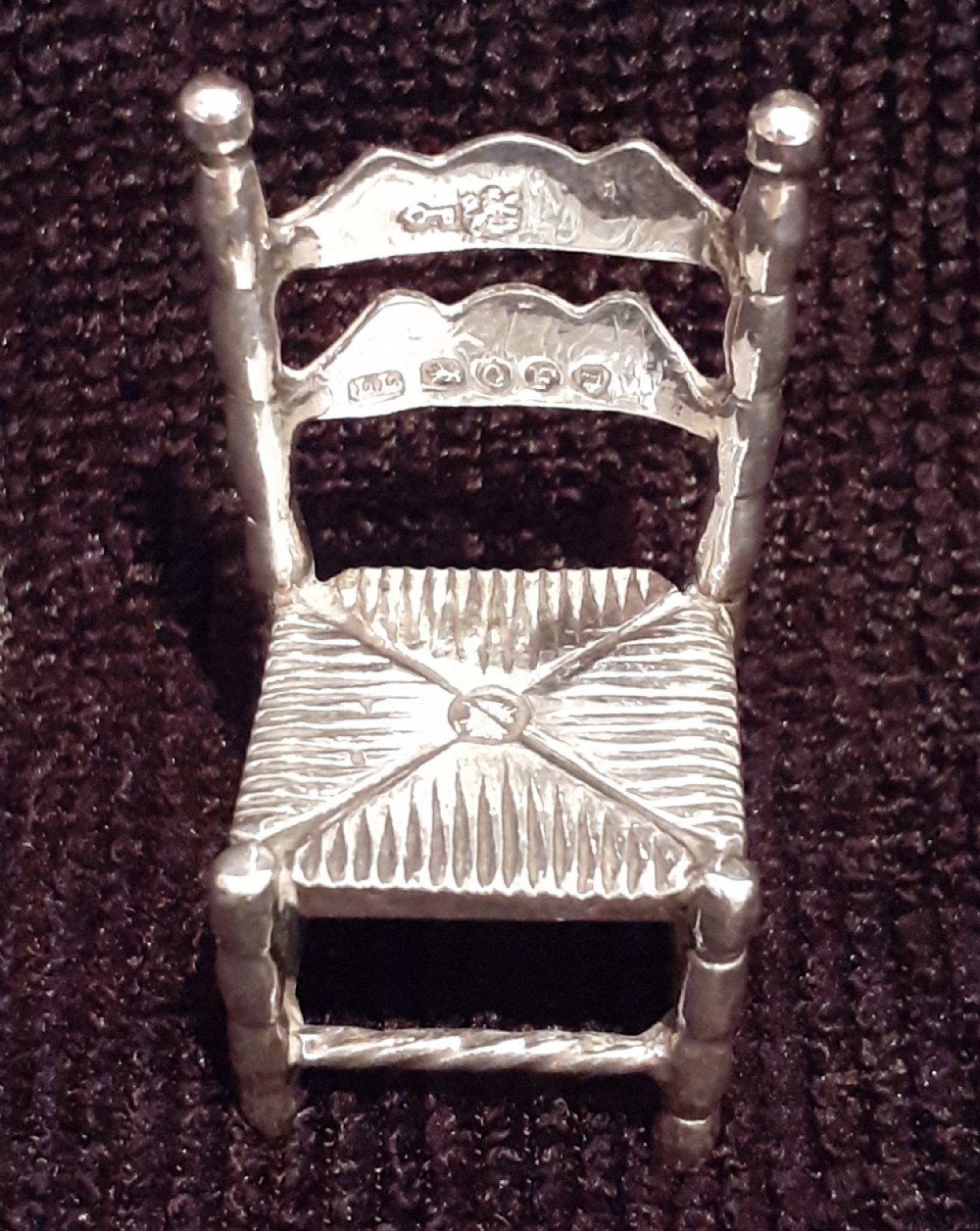 Silver Miniature Chair, Hallmarked London 1891