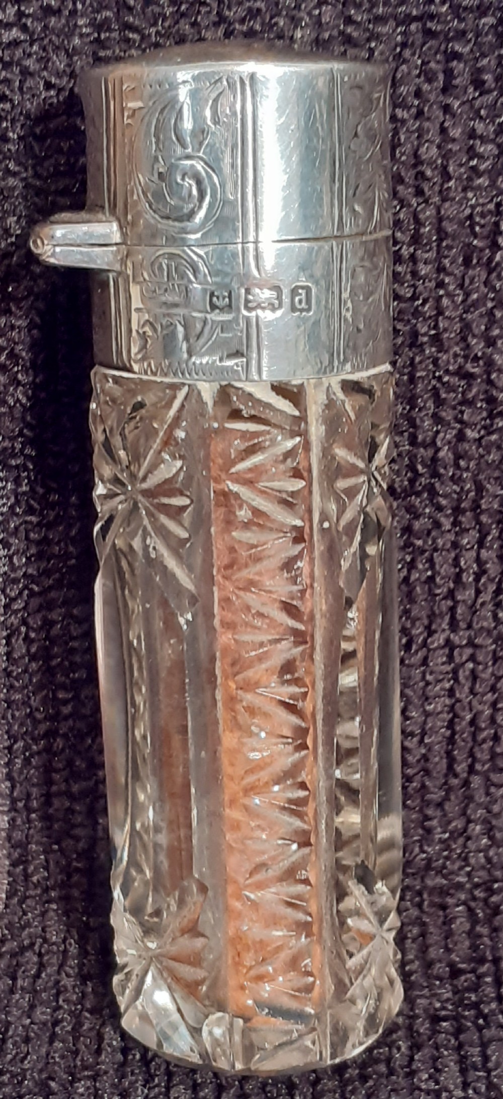 Glass and Silver Vinaigrette, Hallmarked 1903