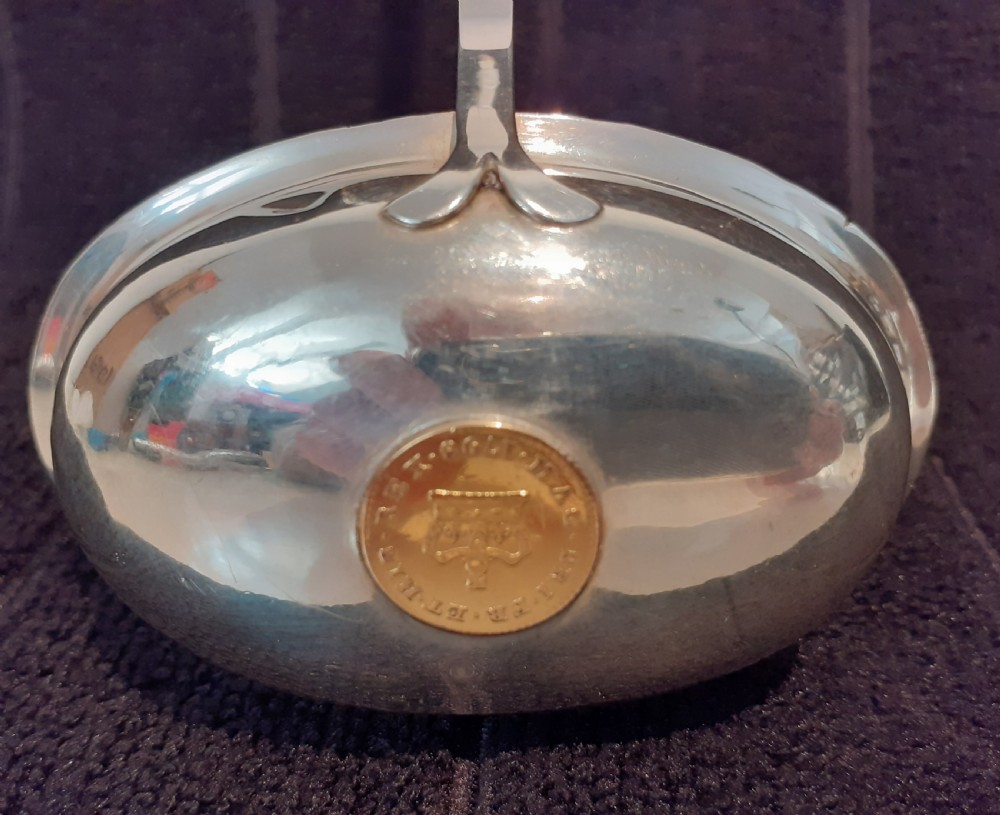 Georgian Ladle, with gold coloured coin of King George III, dated  1798 View III