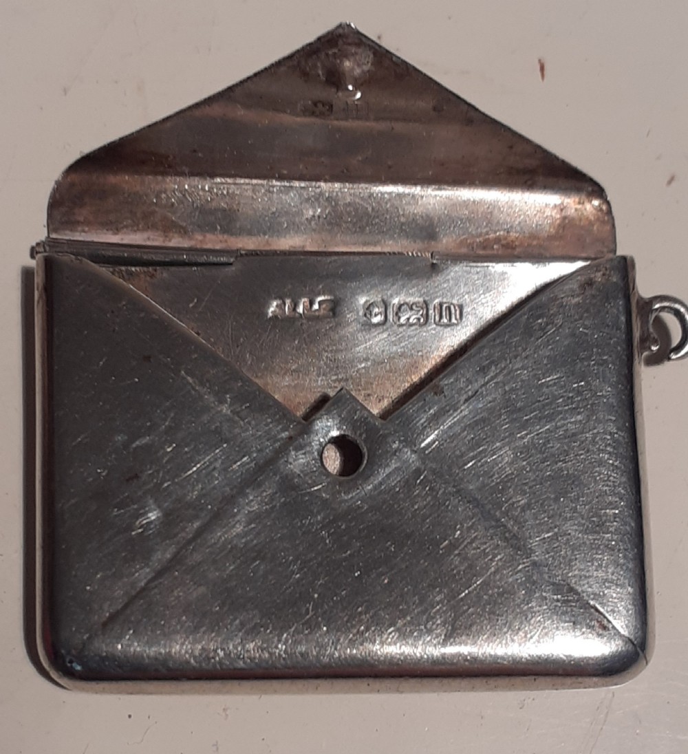 Silver Stamp Case, Hallmarked Birmingham 1912 View III
