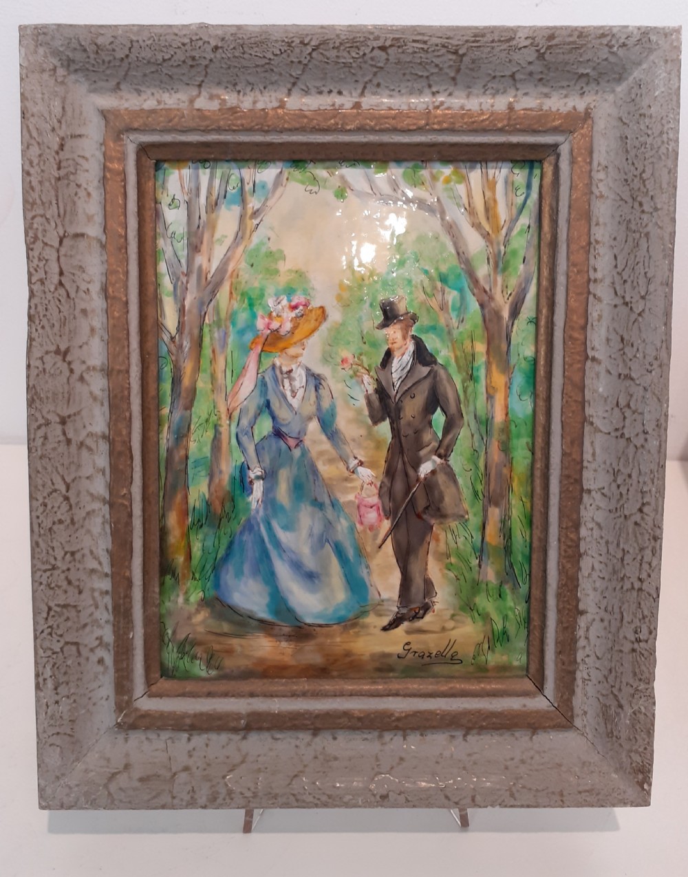 Pair of Enamel Paintings on Copper View II