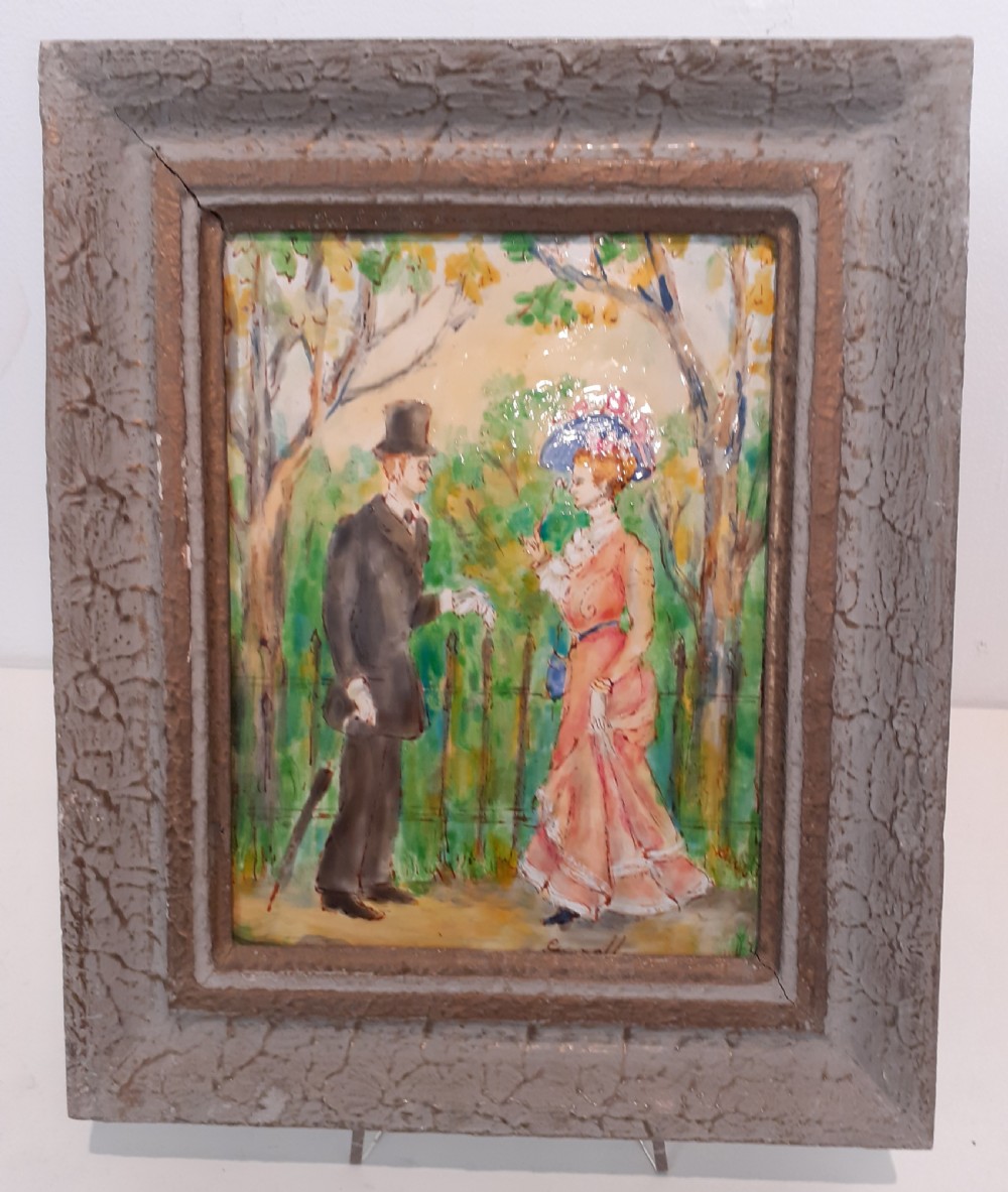 Pair of Enamel Paintings on Copper View V