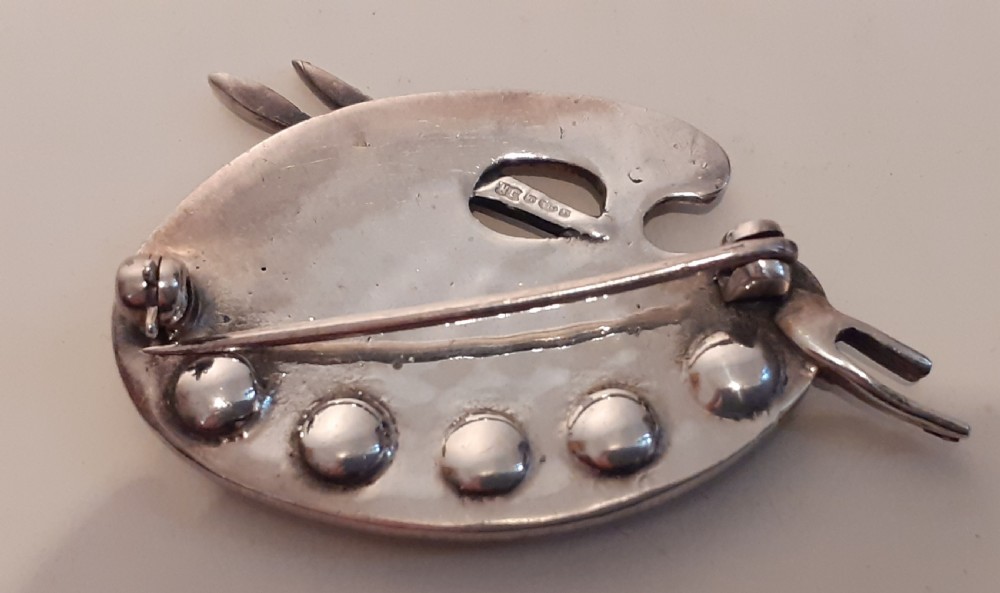 Silver and Marcasite Painter's Palette Brooche View III