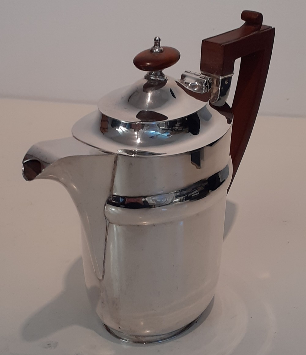 Late Art Deco Silver Lidded Jug  View III