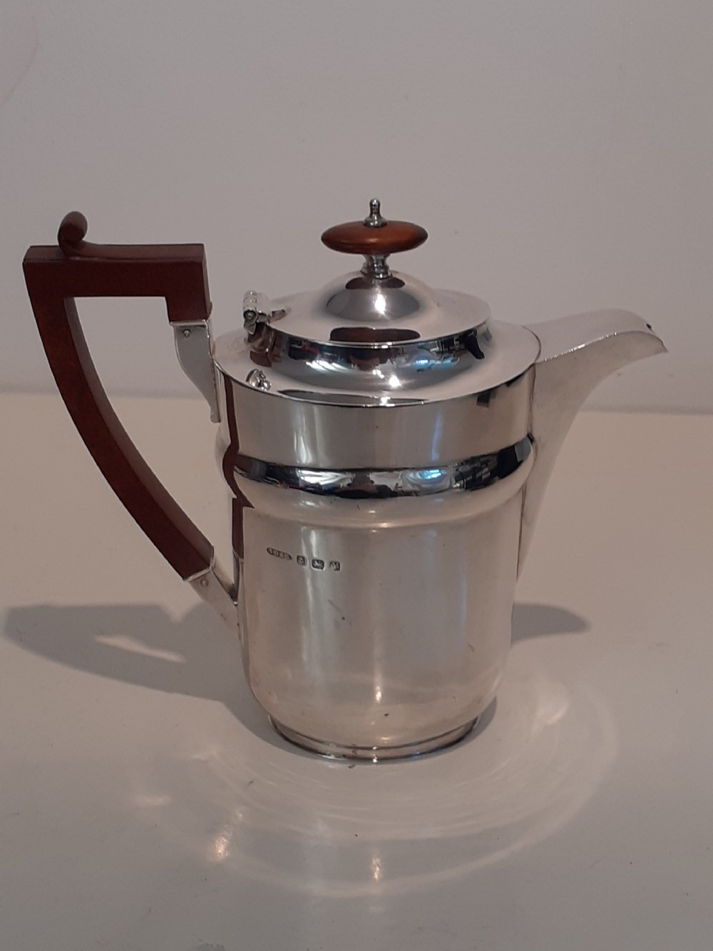 Late Art Deco Silver Lidded Jug 