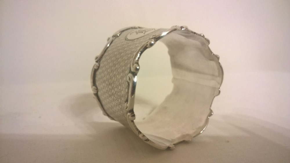 Silver Napkin Ring, Hallmarked 1946 View III