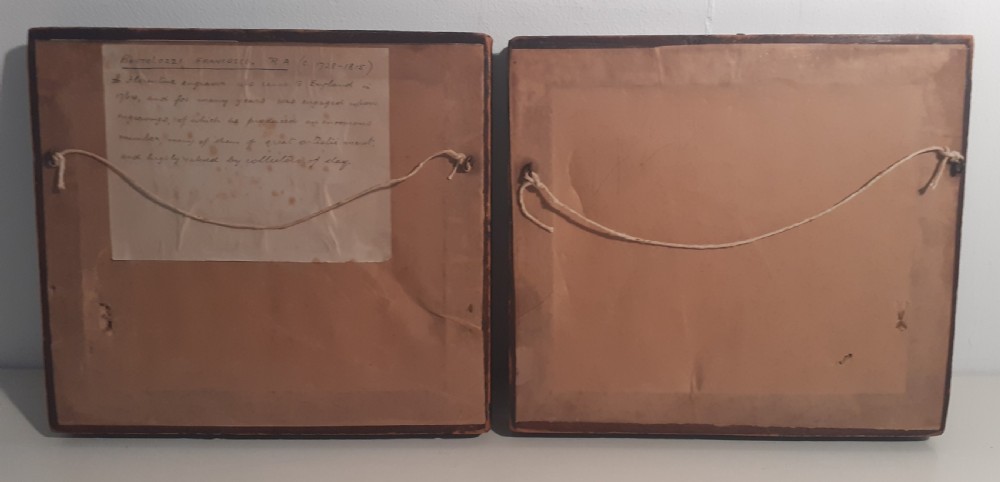 Pair of Stipple Prints in Sepia, 1780's View II