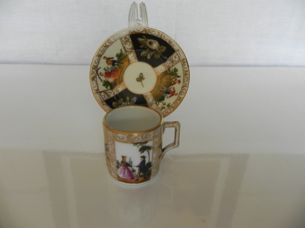 Miniature Meissen Cup & Saucer, Augustus Rex