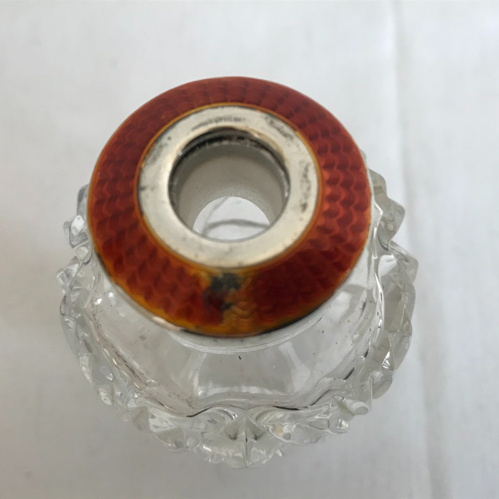 Art Deco Crystal & Silver Perfume Bottle 1929 View V