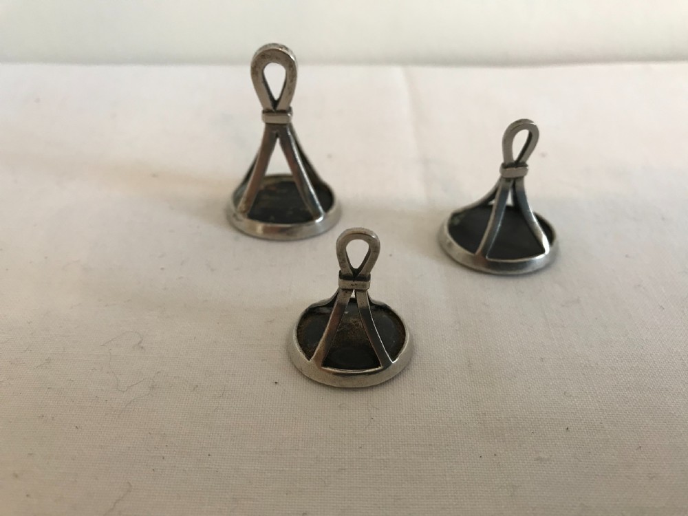 Three Georgian Silver Seal FOBS