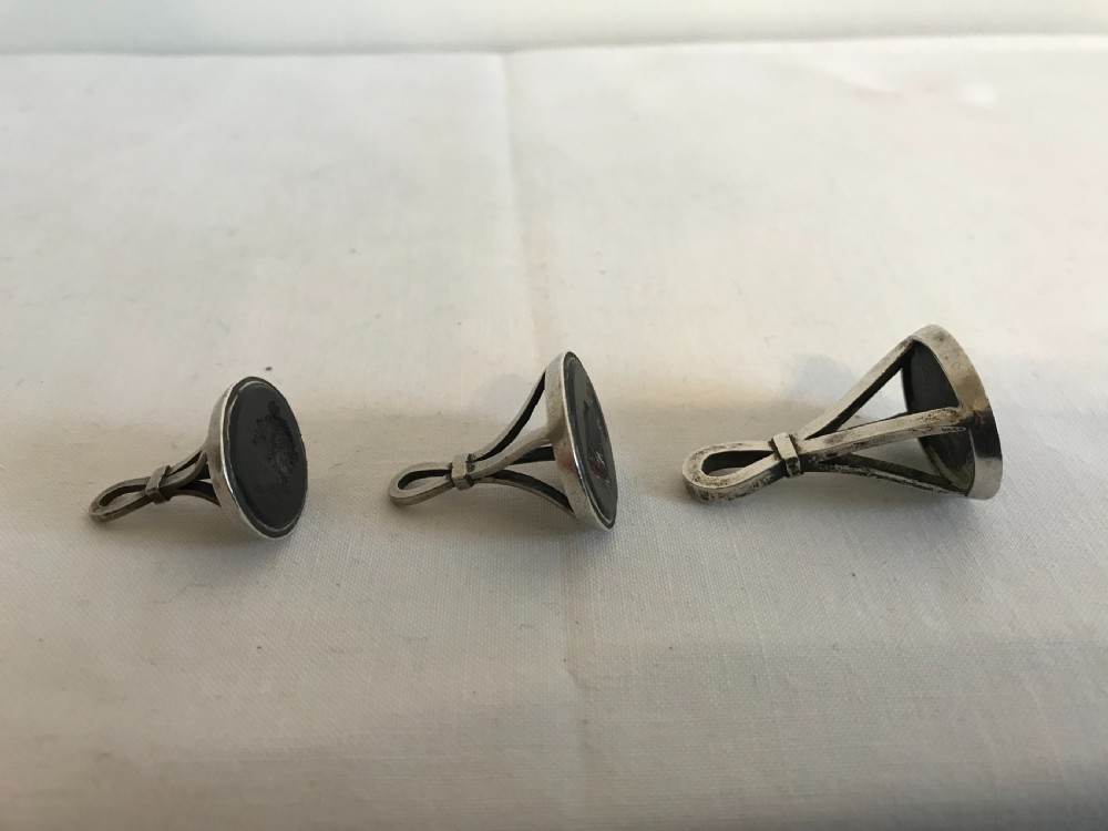 Three Georgian Silver Seal FOBS View V