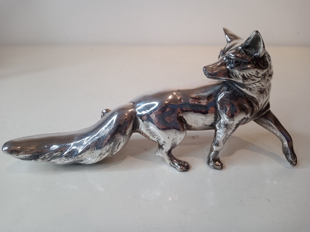 Early 1900's Model of a Silver plated Fox