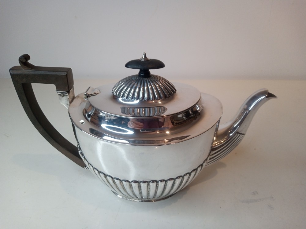 Matching Victorian/Edwardian Hallmarked Silver Teaset View IV