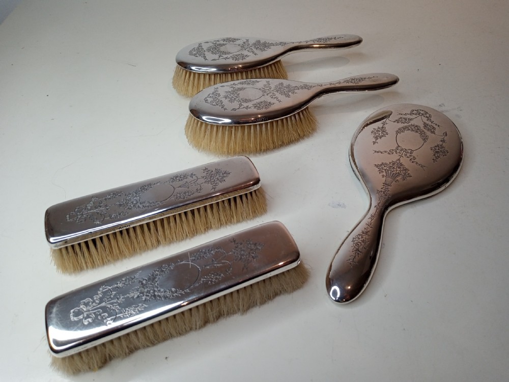 Late Art Nouveau Sterling Silver Vanity Set, 1905