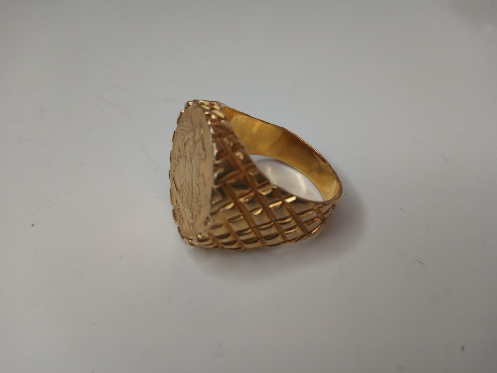18 Carat Gold Ring with Half Sovereign, 1897