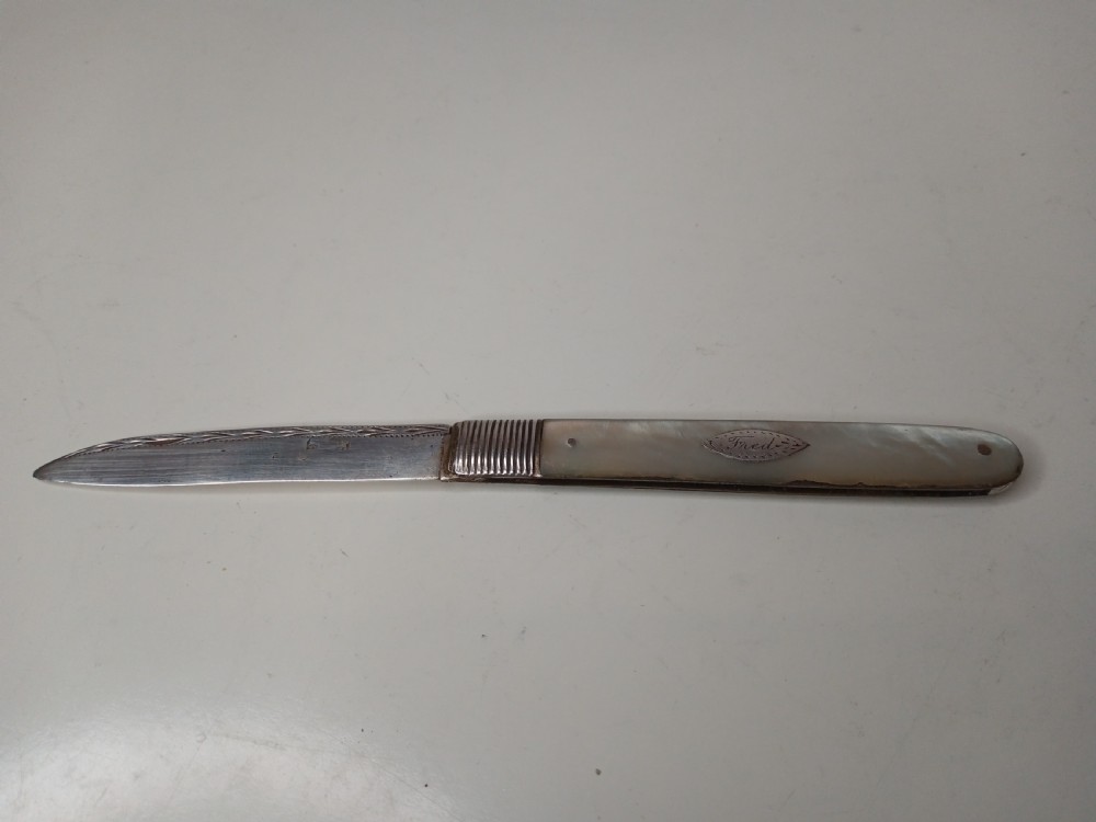 Georgian Silver Fruit Knife with Mother of Pearl Handle View III