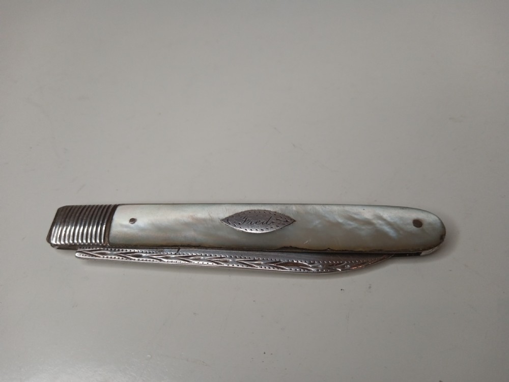 Georgian Silver Fruit Knife with Mother of Pearl Handle View IV