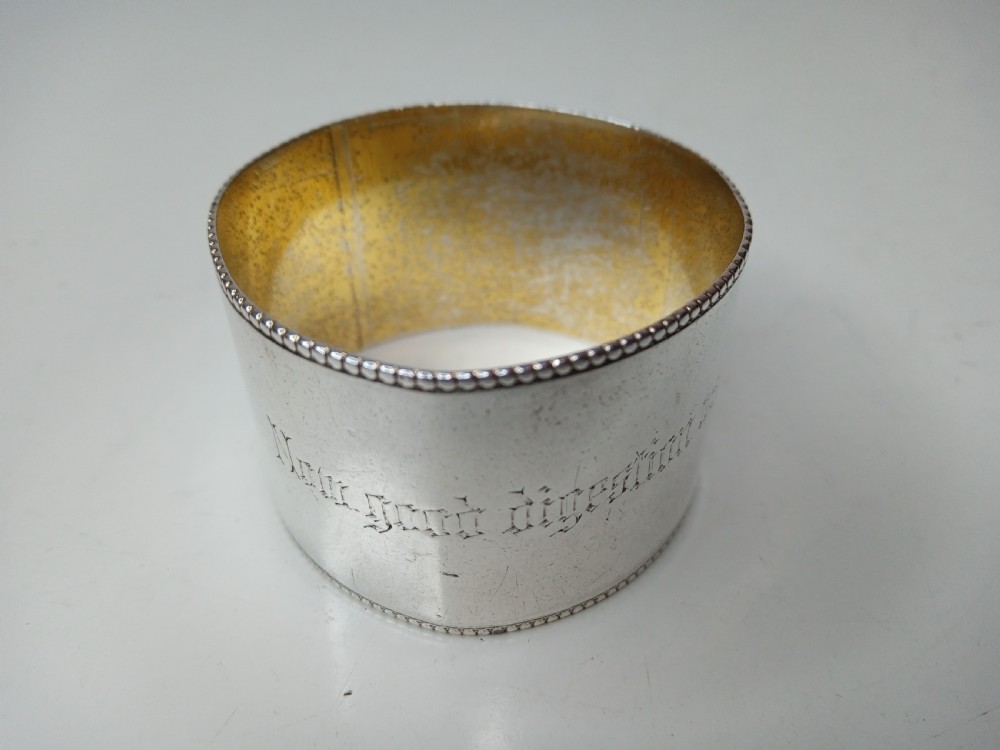 Victorian Silver Shakespeare Napkin Ring, 1891