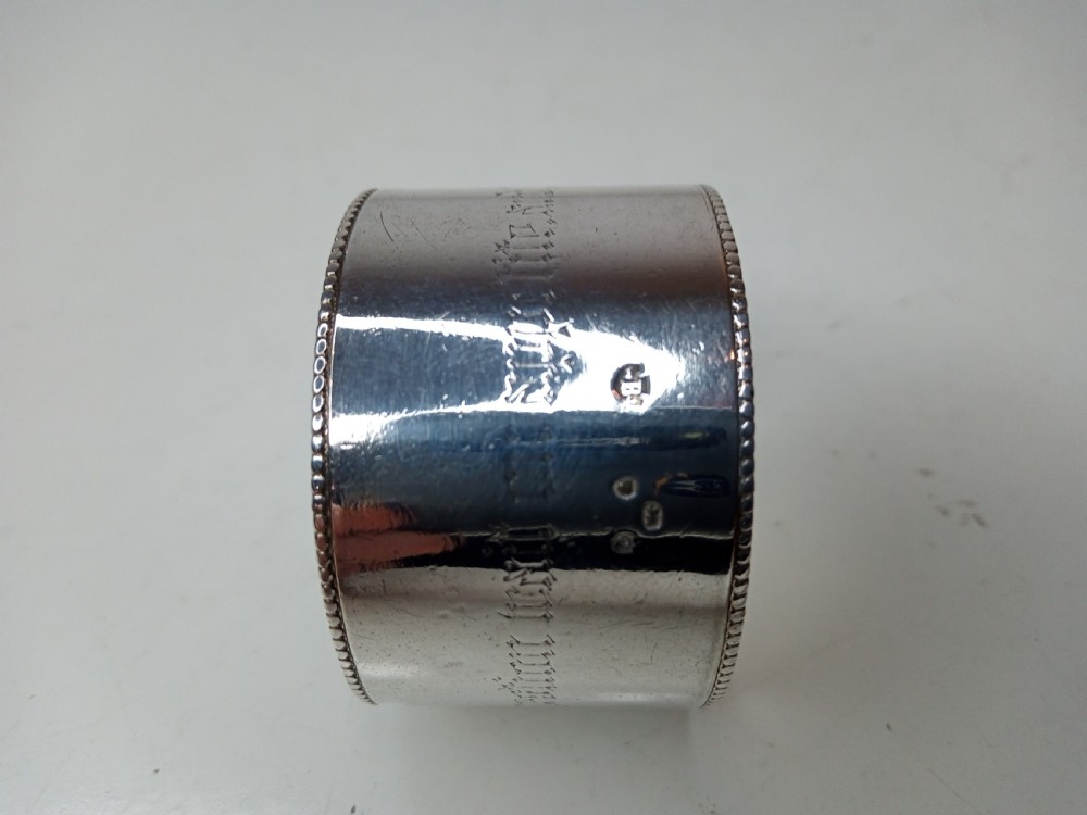 Victorian Silver Shakespeare Napkin Ring, 1891 View VII