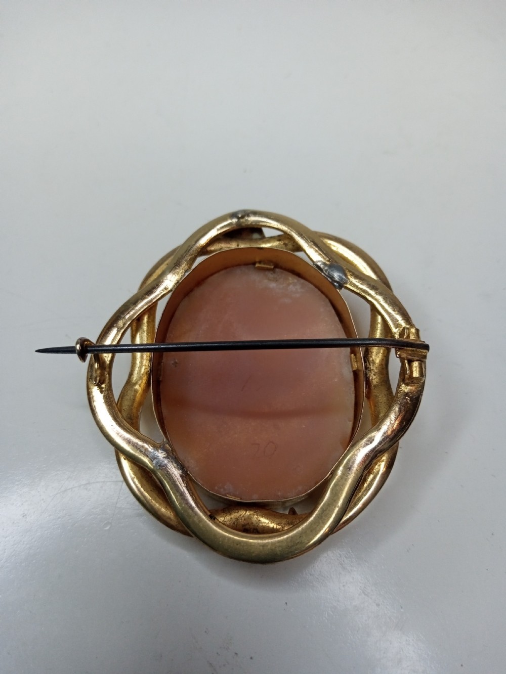 Large Victorian Gold plated Cameo Brooche View III